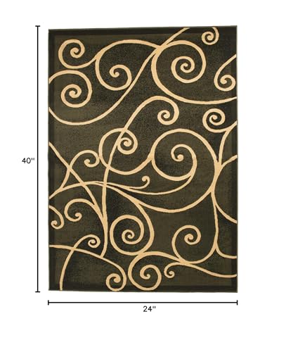 YHSF Modern Contemporary Area Rugs for Living Room, Bedroom, Office, Dining Room, Entryway – Washable, Easy to Clean, Soft Swirl Design, Modern Area Rug – 5x7 Feet, Berber
