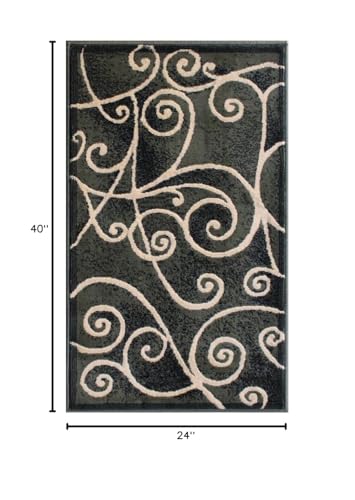 YHSF Modern Contemporary Area Rugs for Living Room, Bedroom, Office, Dining Room, Entryway – Washable, Easy to Clean, Soft Swirl Design, Modern Area Rug – 5x7 Feet, Berber