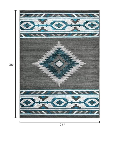 YHSF South West Native American Area Rug - Easy Clean, Thick, Soft, Durable Native Tribal American Indian Inspired Rug for Bedroom/Living Room/Hallways and More - Rust, 5 Feet x 7 Feet