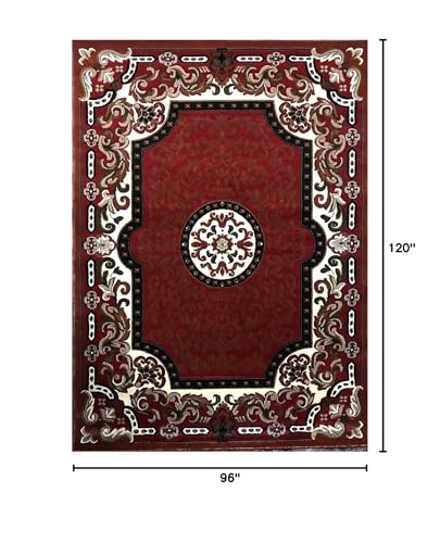 YHSF Traditional Floral Area Rug - Non-Slip Washable Carpet for Kitchen, Dining Room, or Entryway - Easy Clean Colorful Flower Rug - Grey, 5 ft 2 in x 7 ft