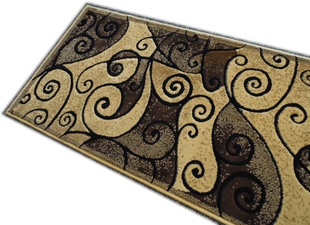 YHSF Modern Contemporary Area Rugs for Living Room, Bedroom, Office, Dining Room, Entryway – Washable, Easy to Clean, Soft Swirl Design, Modern Area Rug – 5x7 Feet, Berber