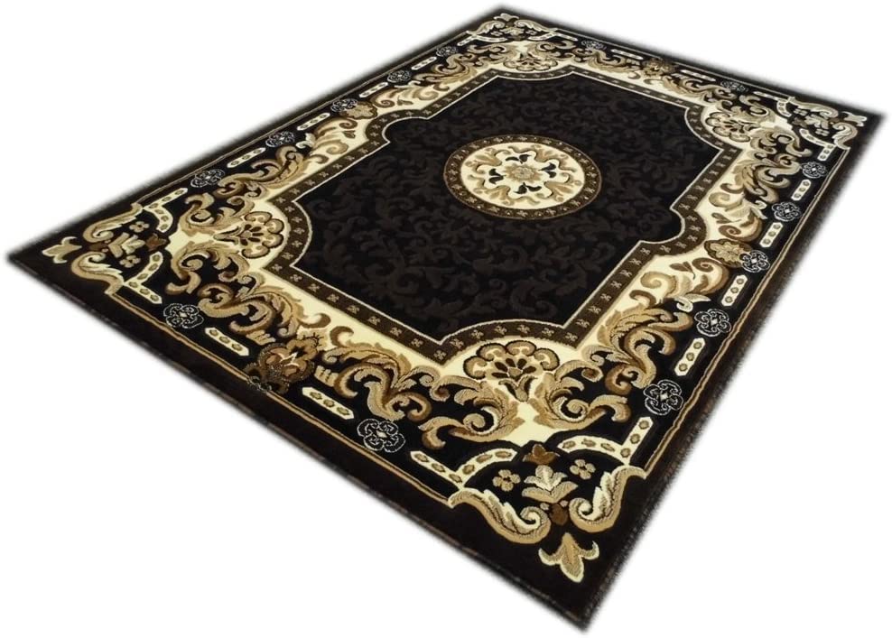 YHSF Traditional Floral Area Rug - Non-Slip Washable Carpet for Kitchen, Dining Room, or Entryway - Easy Clean Colorful Flower Rug - Grey, 5 ft 2 in x 7 ft