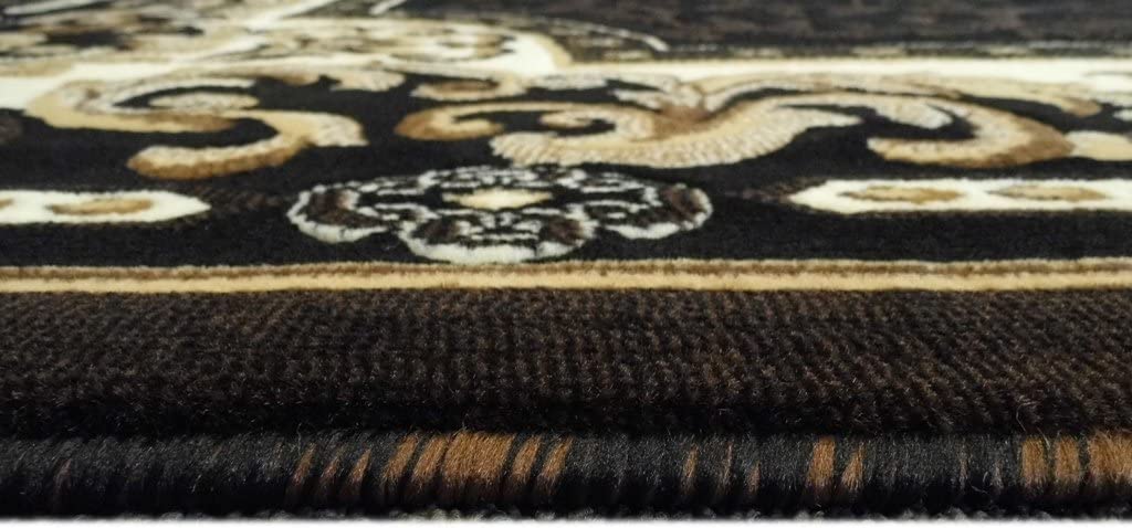 YHSF Traditional Floral Area Rug - Non-Slip Washable Carpet for Kitchen, Dining Room, or Entryway - Easy Clean Colorful Flower Rug - Grey, 5 ft 2 in x 7 ft