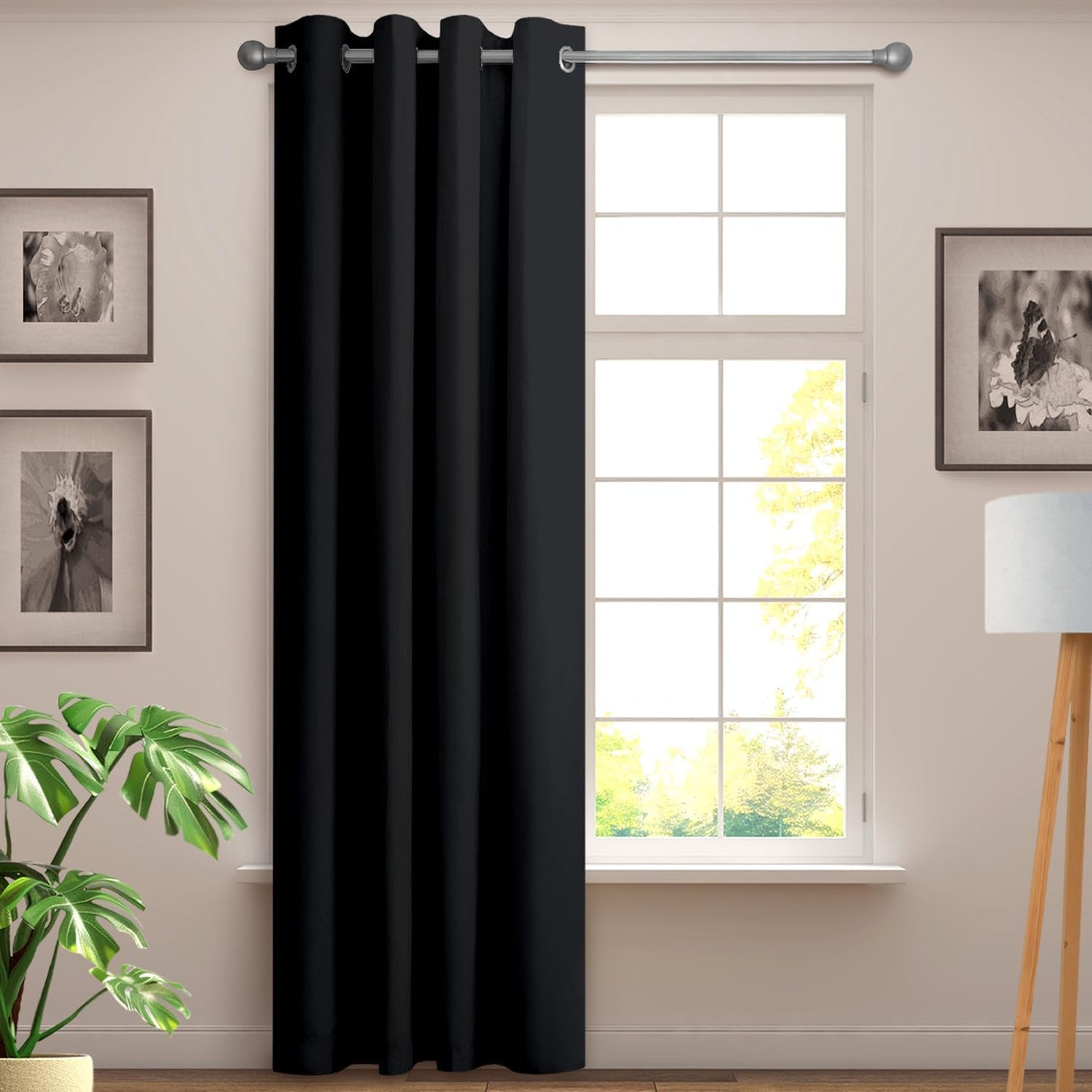YHSF Blackout Curtains - Room Darkening Grommet Curtains for Bedroom, Living Room, Office - Solid Plain Design, Light Blocking, Thermal Insulation, Elegant Home Décor - 52x84 Inches, One Panel, Red