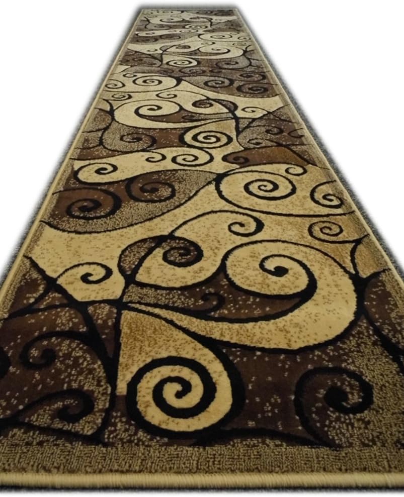 YHSF Modern Contemporary Area Rugs for Living Room, Bedroom, Office, Dining Room, Entryway – Washable, Easy to Clean, Soft Swirl Design, Modern Area Rug – 5x7 Feet, Berber