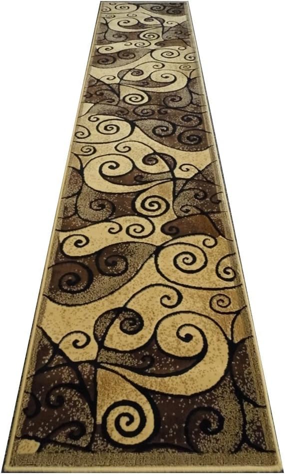 YHSF Modern Contemporary Area Rugs for Living Room, Bedroom, Office, Dining Room, Entryway – Washable, Easy to Clean, Soft Swirl Design, Modern Area Rug – 5x7 Feet, Berber