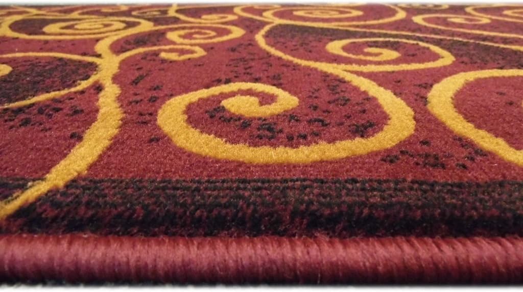 YHSF Modern Contemporary Area Rugs for Living Room, Bedroom, Office, Dining Room, Entryway – Washable, Easy to Clean, Soft Swirl Design, Modern Area Rug – 5x7 Feet, Berber
