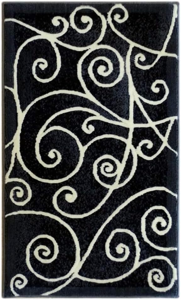 YHSF Modern Contemporary Area Rugs for Living Room, Bedroom, Office, Dining Room, Entryway – Washable, Easy to Clean, Soft Swirl Design, Modern Area Rug – 5x7 Feet, Berber