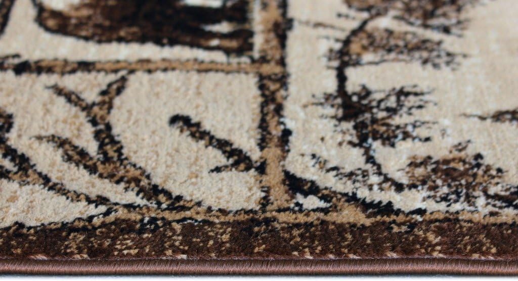 YHSF Cabin Style Area Rug Bear Elk Deer Moose Country Nature Wilderness Lodge Design