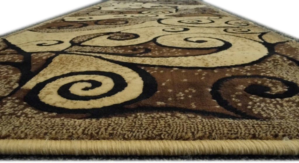 YHSF Modern Contemporary Area Rugs for Living Room, Bedroom, Office, Dining Room, Entryway – Washable, Easy to Clean, Soft Swirl Design, Modern Area Rug – 5x7 Feet, Berber