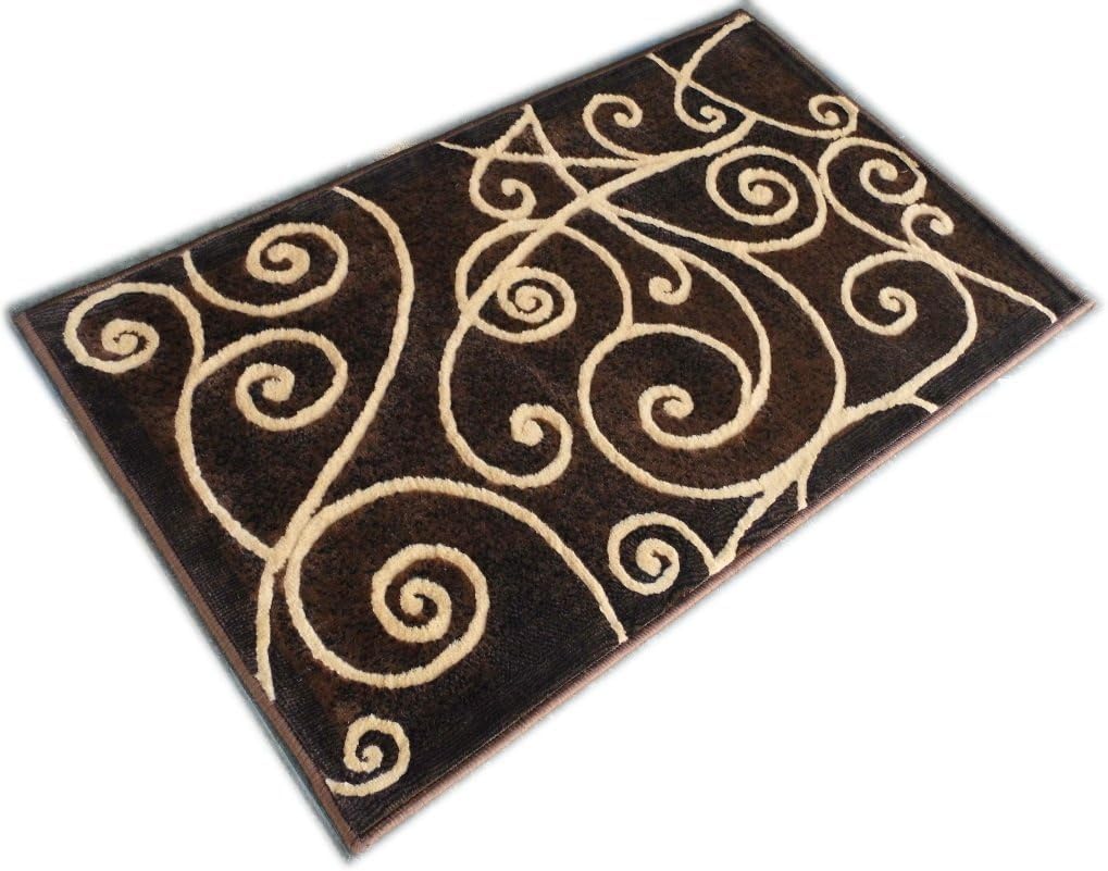 YHSF Modern Contemporary Area Rugs for Living Room, Bedroom, Office, Dining Room, Entryway – Washable, Easy to Clean, Soft Swirl Design, Modern Area Rug – 5x7 Feet, Berber