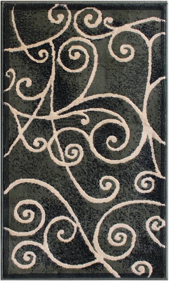 YHSF Modern Contemporary Area Rugs for Living Room, Bedroom, Office, Dining Room, Entryway – Washable, Easy to Clean, Soft Swirl Design, Modern Area Rug – 5x7 Feet, Berber