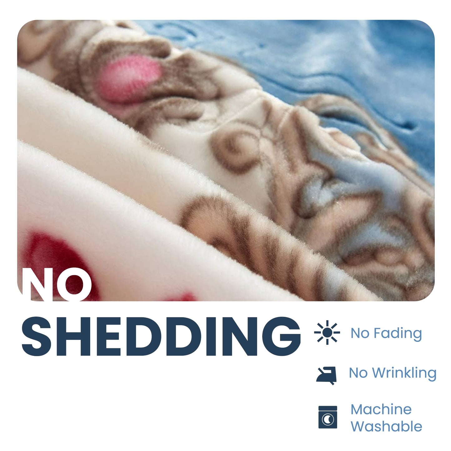 YHSF Korean Mink Blanket - 2 Ply Thick & Soft Reversible Printed Plush Throw - Warm Cozy & Comfy Korean Faux Mink Blanket - Ideal Gift, Easy Care, Fade-Proof, Peony, King Size, 6 LB, 83 in x 91 in