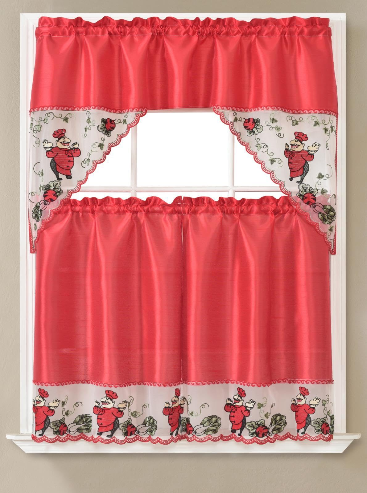 YHSF Kitchen Curtain Sets 3 Piece with Valance - Tier Window Curtain Set with Rod Pocket Design, Curtains Kitchen Window Set for Elegant Decor, Includes 2 Tiers and 1 Valance (Purple Flower Butterfly)