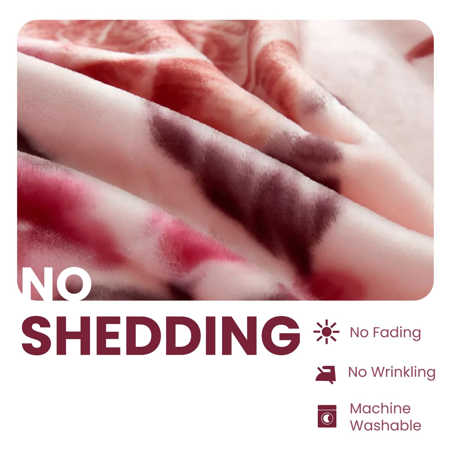 YHSF Korean Mink Blanket - 2 Ply Thick & Soft Reversible Printed Plush Throw - Warm Cozy & Comfy Korean Faux Mink Blanket - Ideal Gift, Easy Care, Fade-Proof, Peony, King Size, 6 LB, 83 in x 91 in