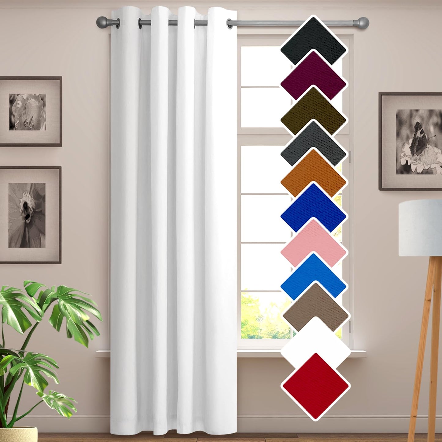 YHSF Blackout Curtains - Room Darkening Grommet Curtains for Bedroom, Living Room, Office - Solid Plain Design, Light Blocking, Thermal Insulation, Elegant Home Décor - 52x84 Inches, One Panel, Red