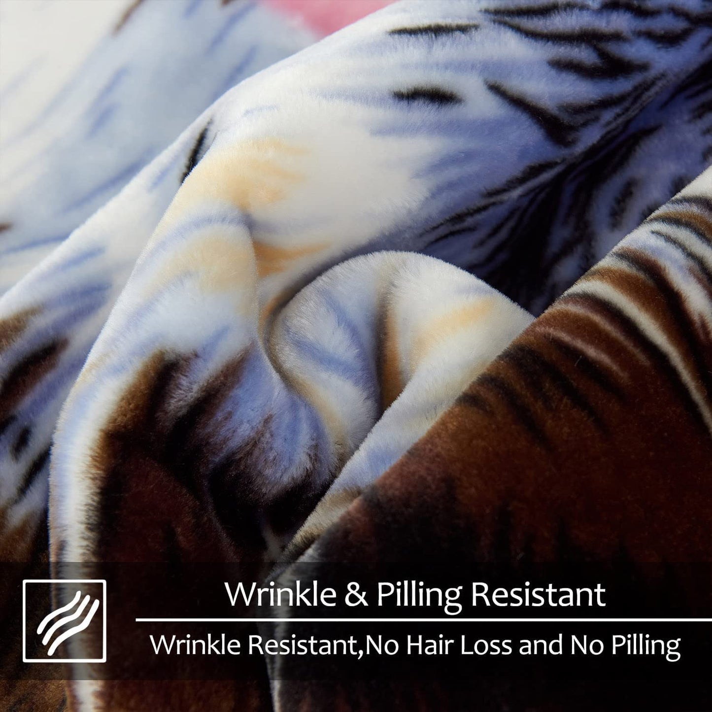 YHSF Korean Mink Blanket - 2 Ply Thick & Soft Reversible Printed Plush Throw - Warm Cozy & Comfy Korean Faux Mink Blanket - Ideal Gift, Easy Care, Fade-Proof, Peony, King Size, 6 LB, 83 in x 91 in