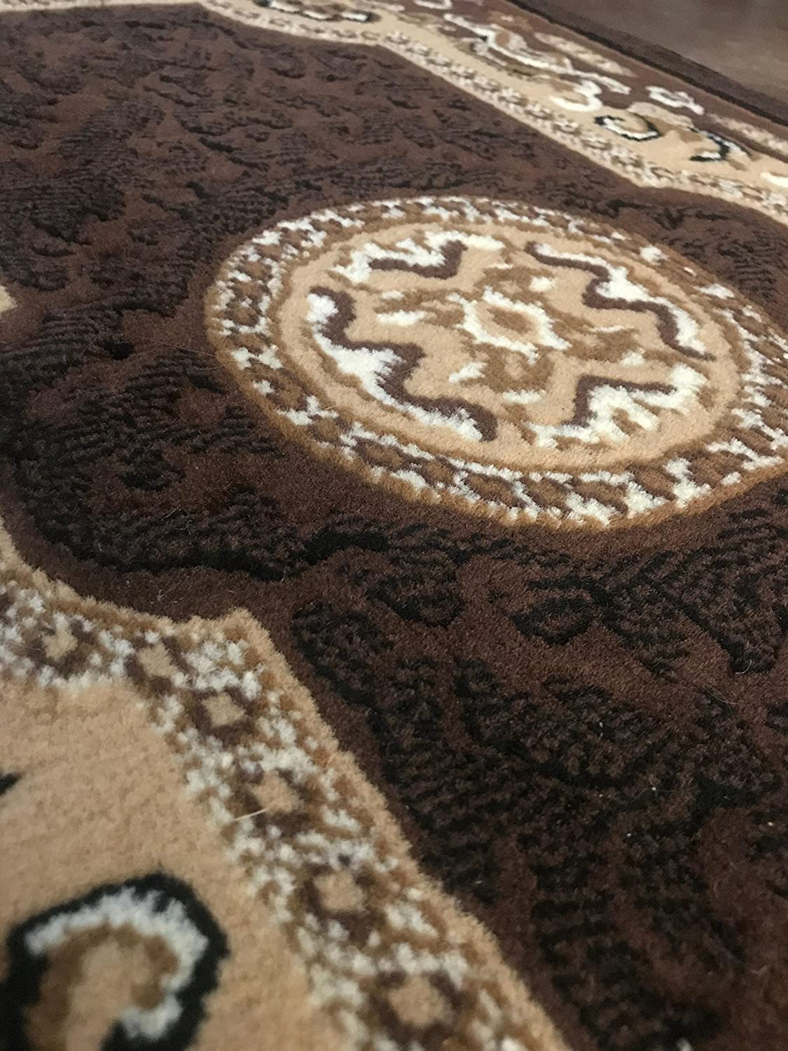 YHSF Traditional Floral Area Rug - Non-Slip Washable Carpet for Kitchen, Dining Room, or Entryway - Easy Clean Colorful Flower Rug - Grey, 5 ft 2 in x 7 ft