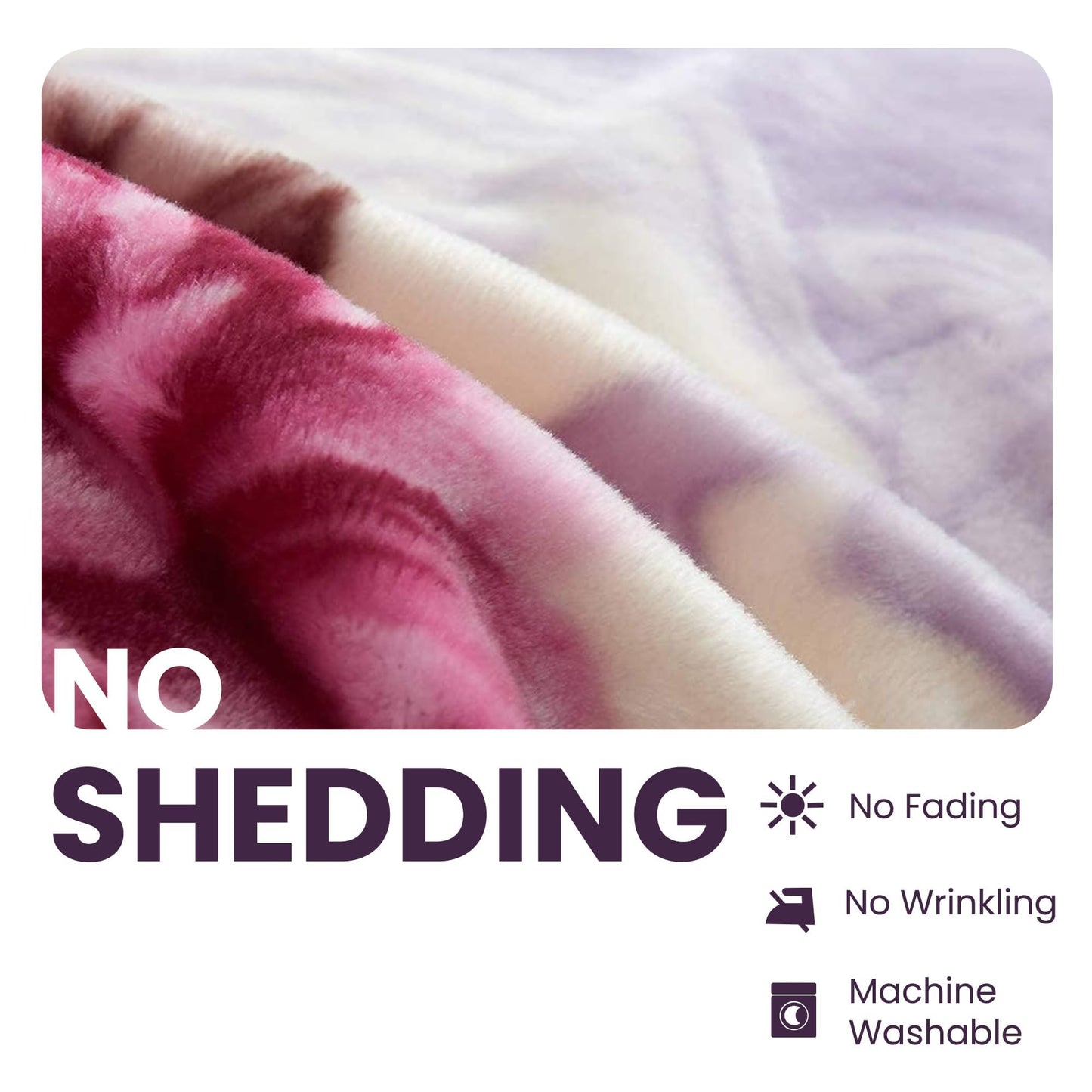 YHSF Korean Mink Blanket - 2 Ply Thick & Soft Reversible Printed Plush Throw - Warm Cozy & Comfy Korean Faux Mink Blanket - Ideal Gift, Easy Care, Fade-Proof, Peony, King Size, 6 LB, 83 in x 91 in