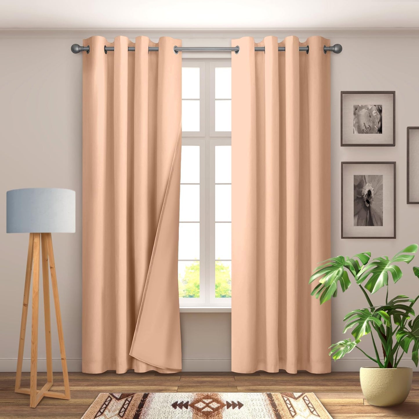 YHSF Blackout Curtains - Room Darkening Grommet Curtains for Bedroom, Living Room, Office - Solid Plain Design, Light Blocking, Thermal Insulation, Elegant Home Décor - 52x84 Inches, One Panel, Red