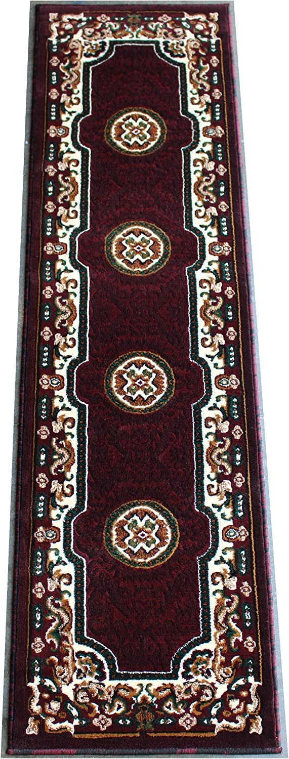 YHSF Traditional Floral Area Rug - Non-Slip Washable Carpet for Kitchen, Dining Room, or Entryway - Easy Clean Colorful Flower Rug - Grey, 5 ft 2 in x 7 ft