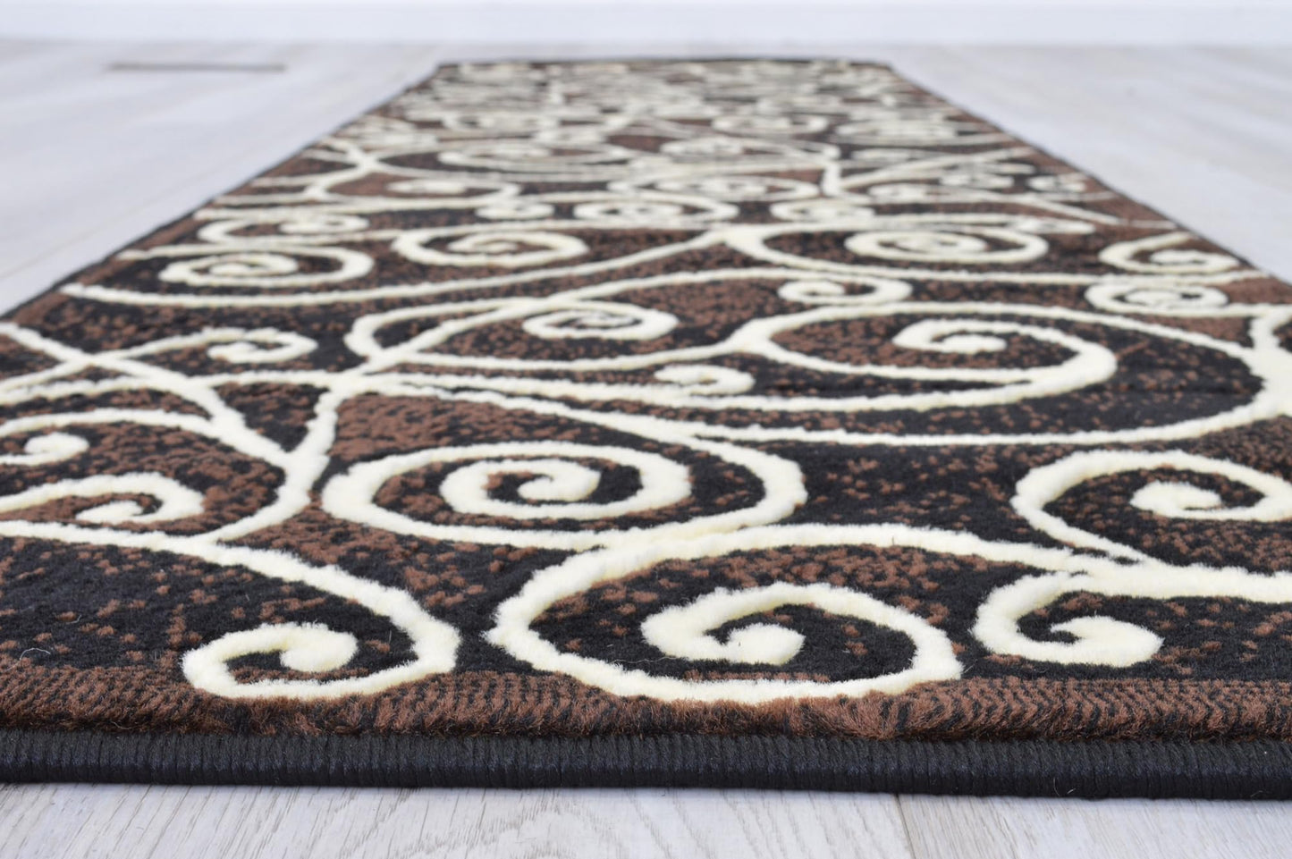 YHSF Modern Contemporary Area Rugs for Living Room, Bedroom, Office, Dining Room, Entryway – Washable, Easy to Clean, Soft Swirl Design, Modern Area Rug – 5x7 Feet, Berber