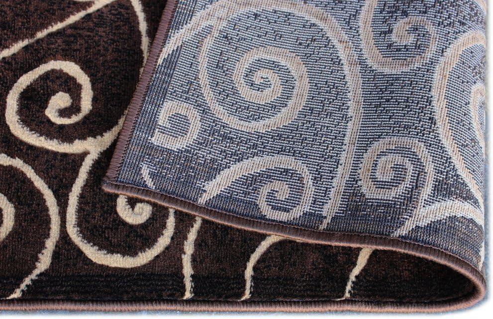 YHSF Modern Contemporary Area Rugs for Living Room, Bedroom, Office, Dining Room, Entryway – Washable, Easy to Clean, Soft Swirl Design, Modern Area Rug – 5x7 Feet, Berber