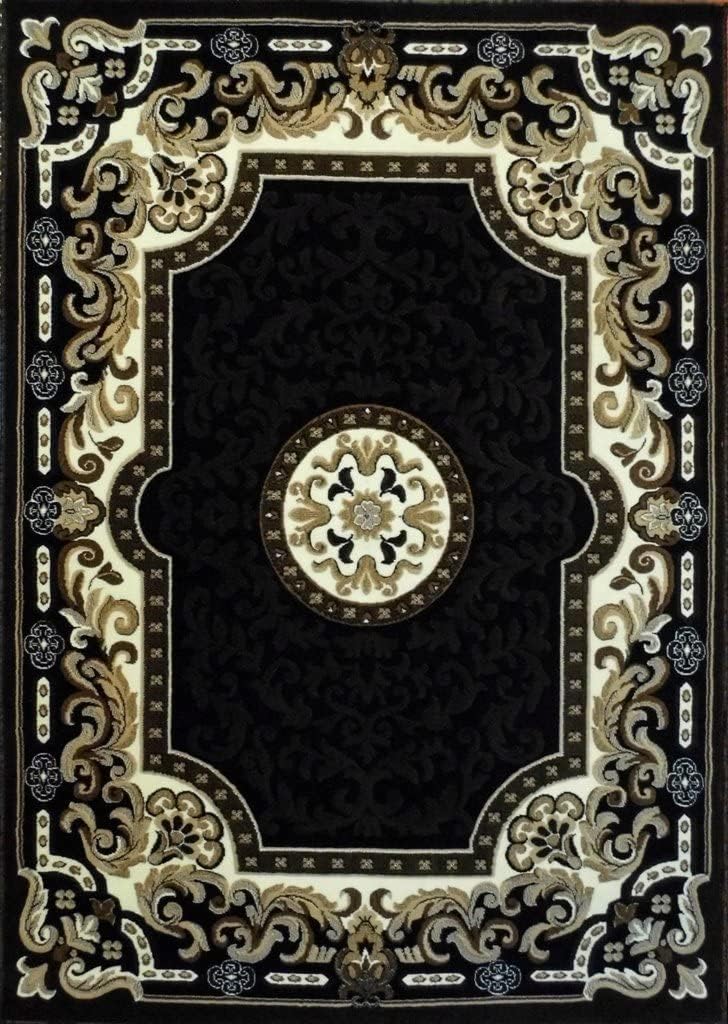 YHSF Traditional Floral Area Rug - Non-Slip Washable Carpet for Kitchen, Dining Room, or Entryway - Easy Clean Colorful Flower Rug - Grey, 5 ft 2 in x 7 ft