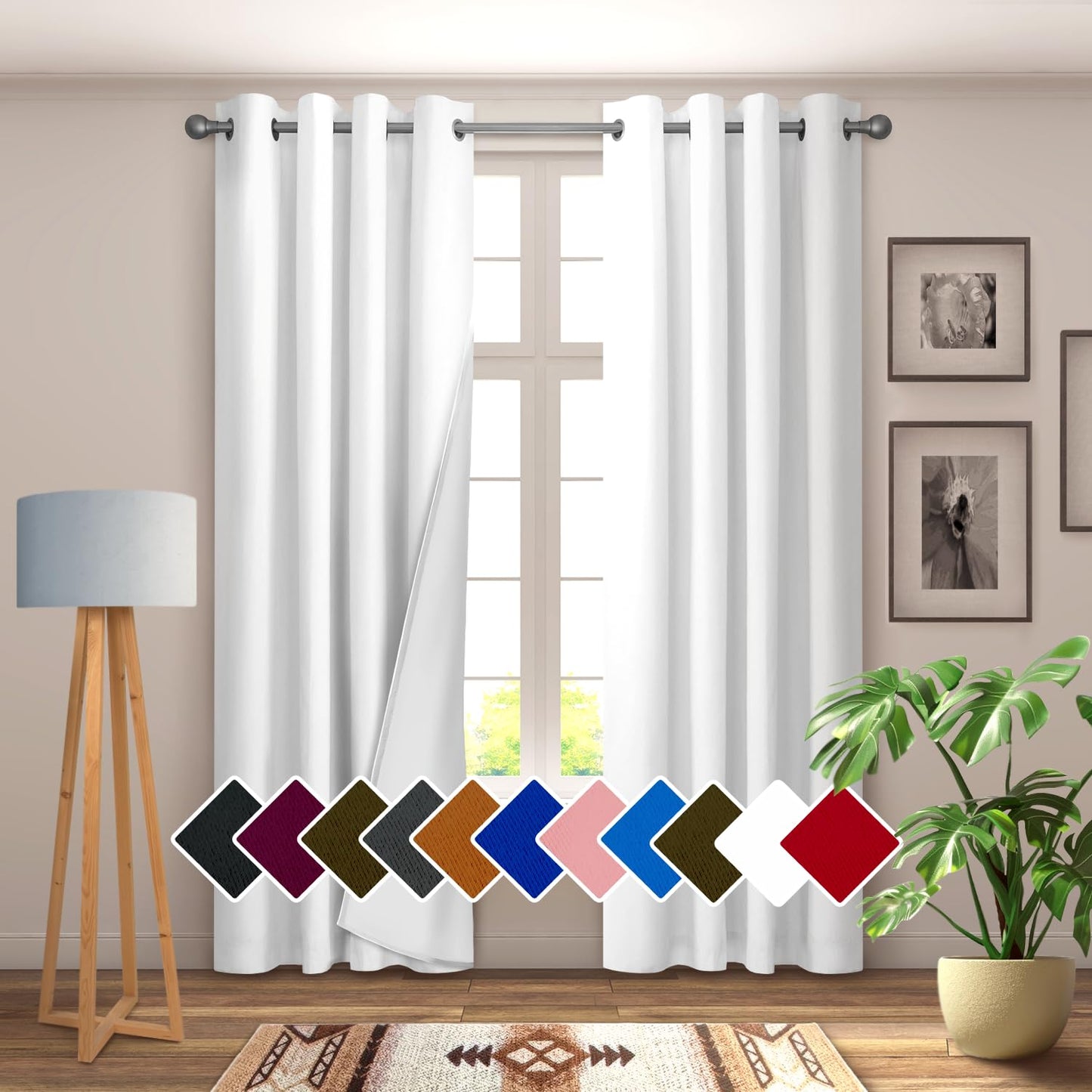YHSF Blackout Curtains - Room Darkening Grommet Curtains for Bedroom, Living Room, Office - Solid Plain Design, Light Blocking, Thermal Insulation, Elegant Home Décor - 52x84 Inches, One Panel, Red