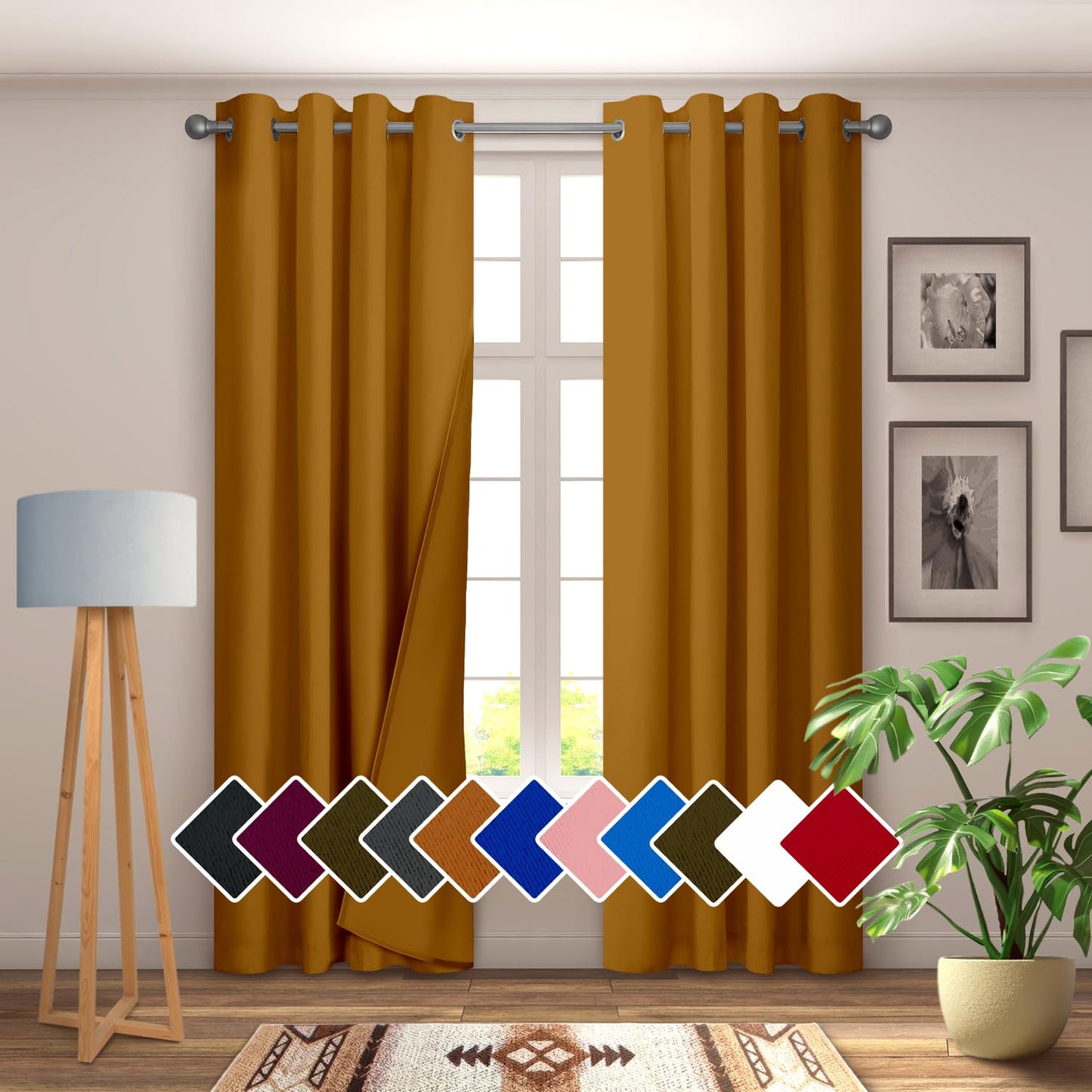 YHSF Blackout Curtains - Room Darkening Grommet Curtains for Bedroom, Living Room, Office - Solid Plain Design, Light Blocking, Thermal Insulation, Elegant Home Décor - 52x84 Inches, One Panel, Red