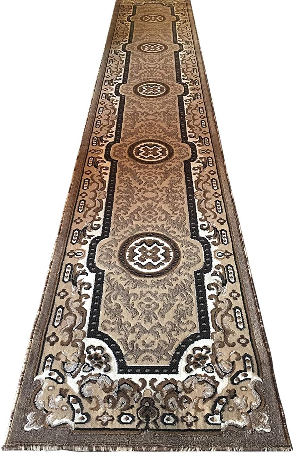 YHSF Traditional Floral Area Rug - Non-Slip Washable Carpet for Kitchen, Dining Room, or Entryway - Easy Clean Colorful Flower Rug - Grey, 5 ft 2 in x 7 ft