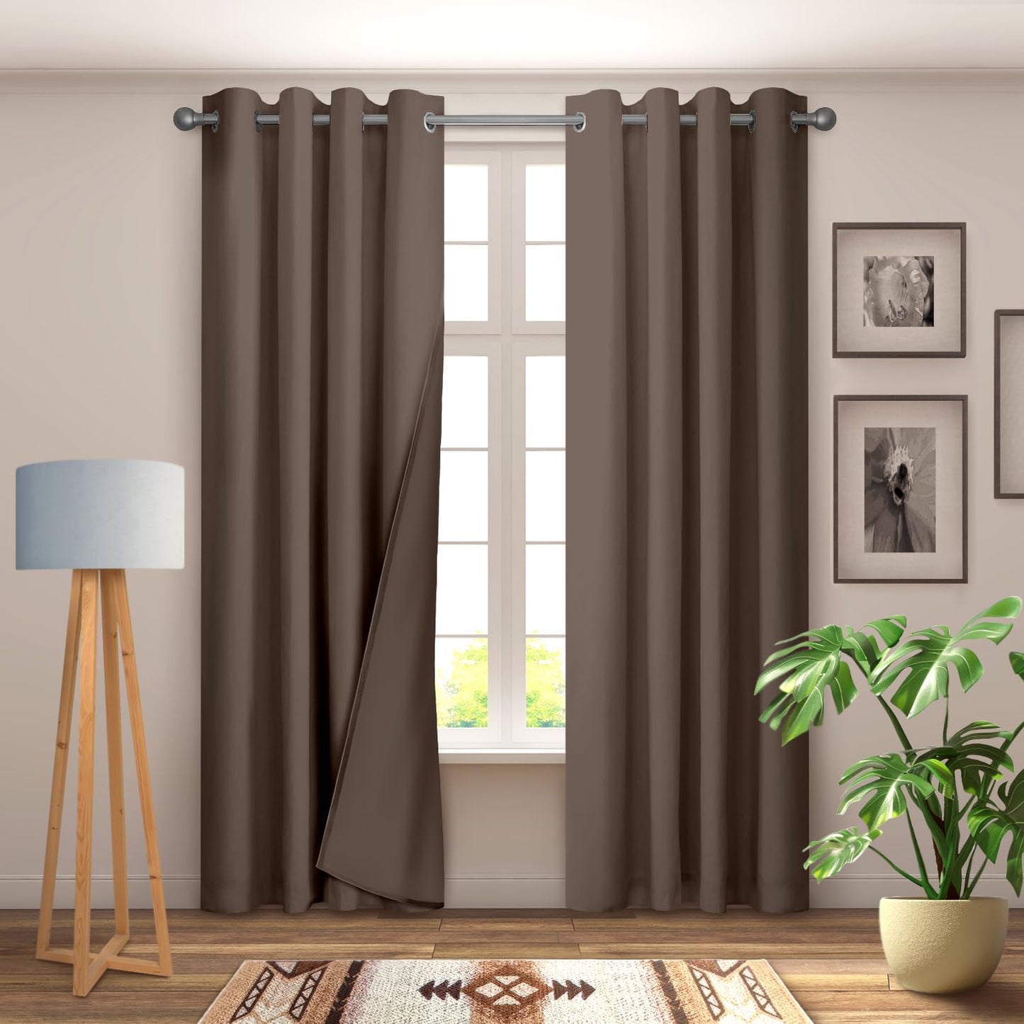 YHSF Blackout Curtains - Room Darkening Grommet Curtains for Bedroom, Living Room, Office - Solid Plain Design, Light Blocking, Thermal Insulation, Elegant Home Décor - 52x84 Inches, One Panel, Red