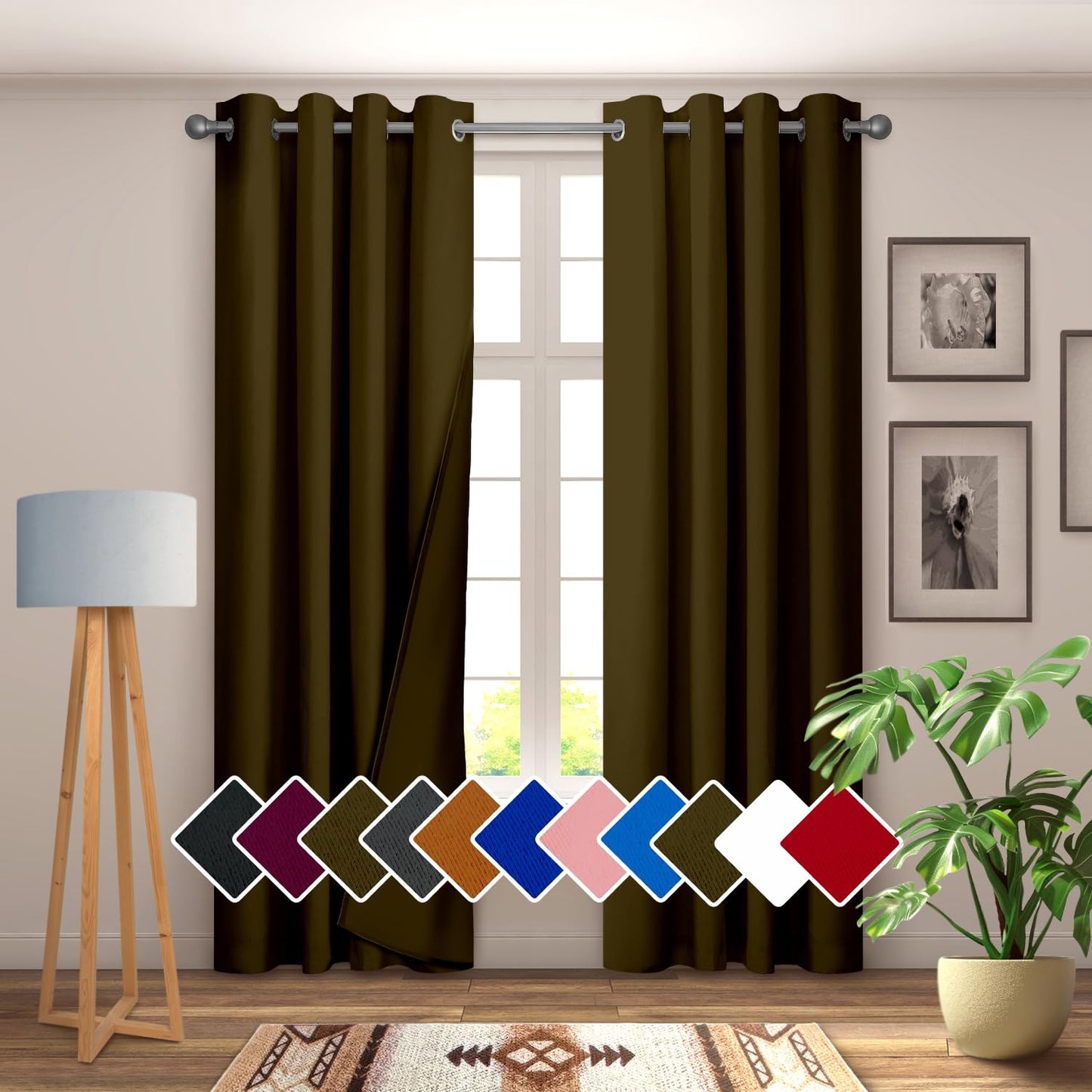 YHSF Blackout Curtains - Room Darkening Grommet Curtains for Bedroom, Living Room, Office - Solid Plain Design, Light Blocking, Thermal Insulation, Elegant Home Décor - 52x84 Inches, One Panel, Red