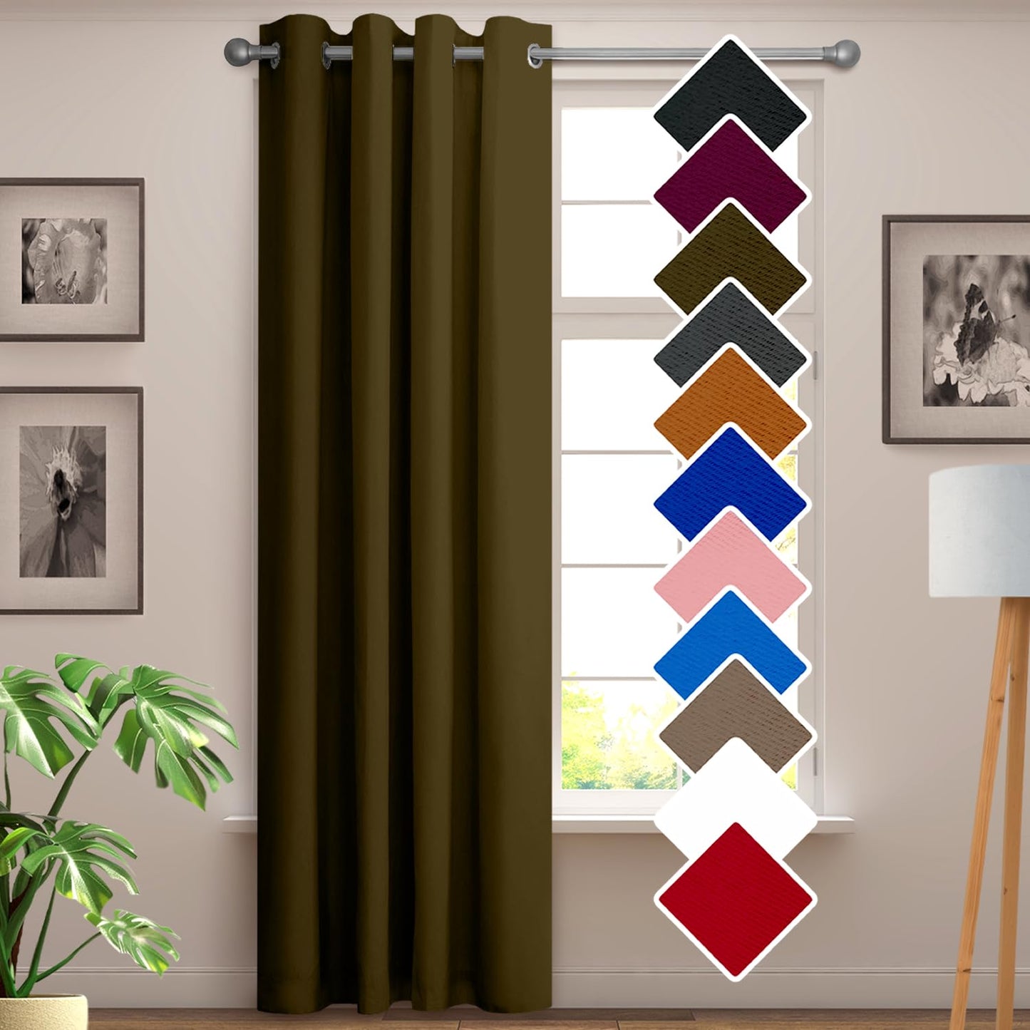 YHSF Blackout Curtains - Room Darkening Grommet Curtains for Bedroom, Living Room, Office - Solid Plain Design, Light Blocking, Thermal Insulation, Elegant Home Décor - 52x84 Inches, One Panel, Red