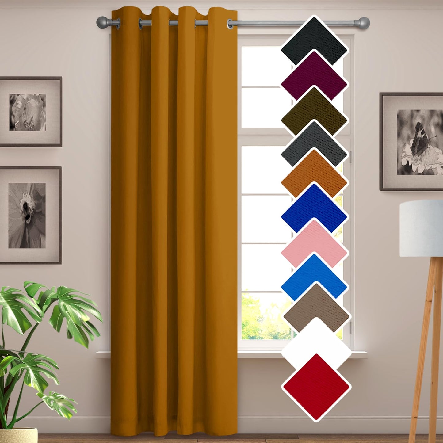 YHSF Blackout Curtains - Room Darkening Grommet Curtains for Bedroom, Living Room, Office - Solid Plain Design, Light Blocking, Thermal Insulation, Elegant Home Décor - 52x84 Inches, One Panel, Red