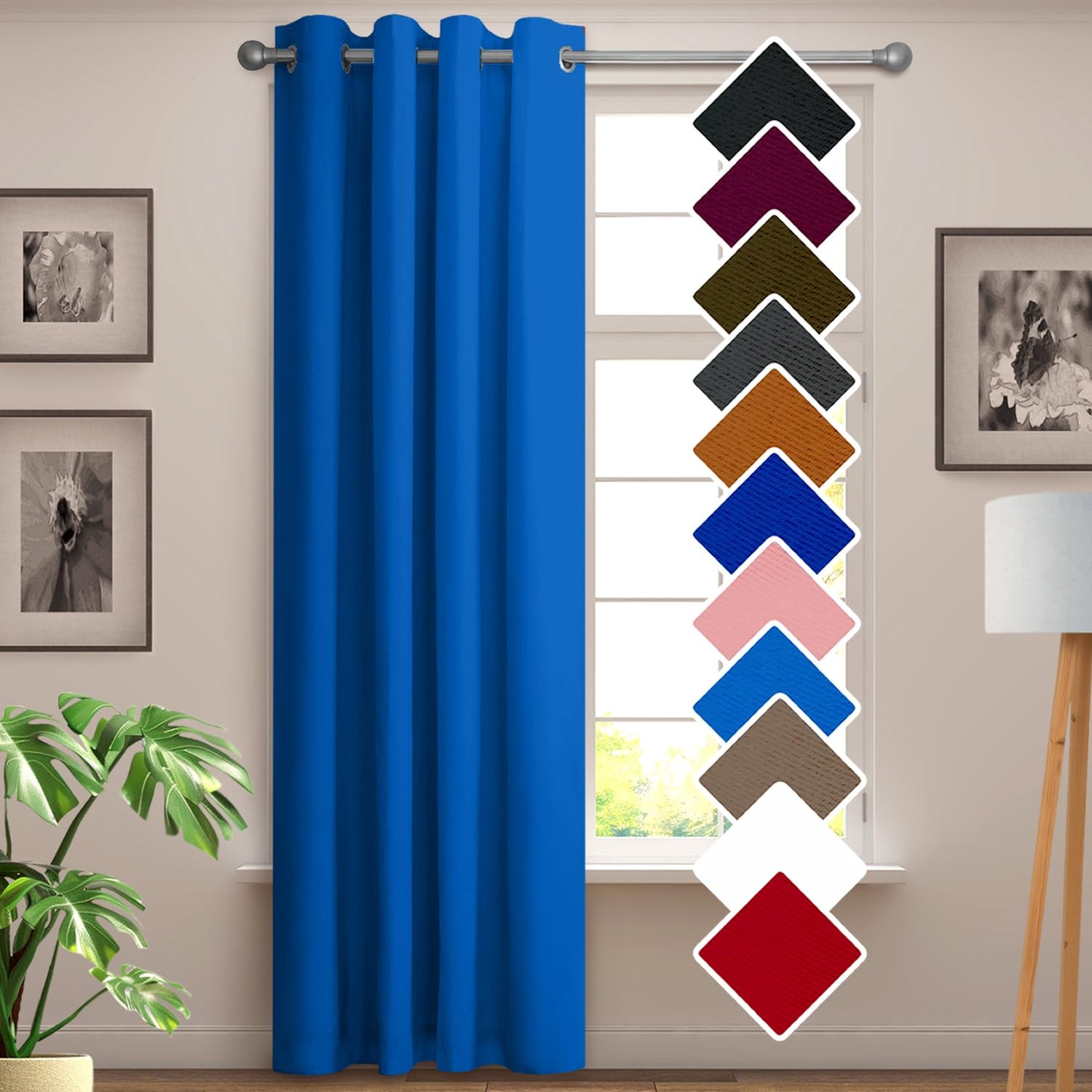 YHSF Blackout Curtains - Room Darkening Grommet Curtains for Bedroom, Living Room, Office - Solid Plain Design, Light Blocking, Thermal Insulation, Elegant Home Décor - 52x84 Inches, One Panel, Red