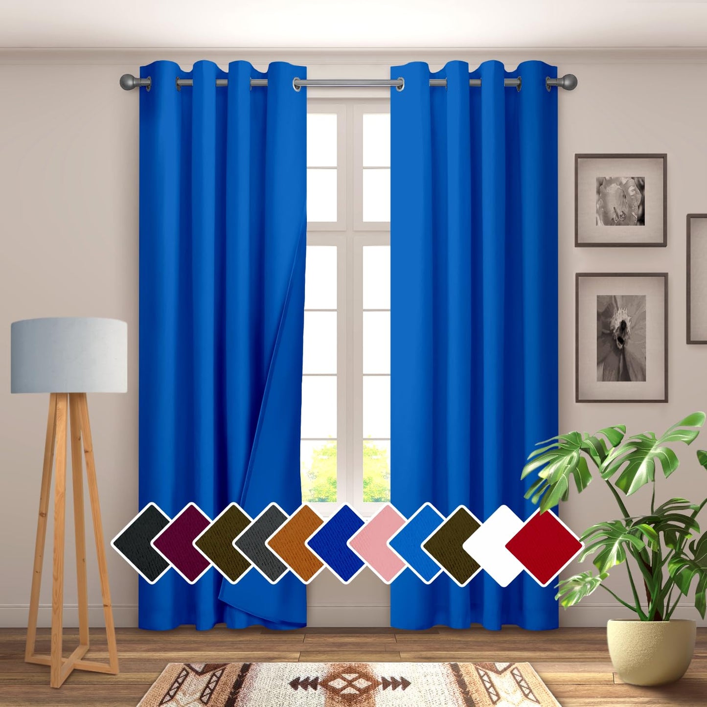 YHSF Blackout Curtains - Room Darkening Grommet Curtains for Bedroom, Living Room, Office - Solid Plain Design, Light Blocking, Thermal Insulation, Elegant Home Décor - 52x84 Inches, One Panel, Red