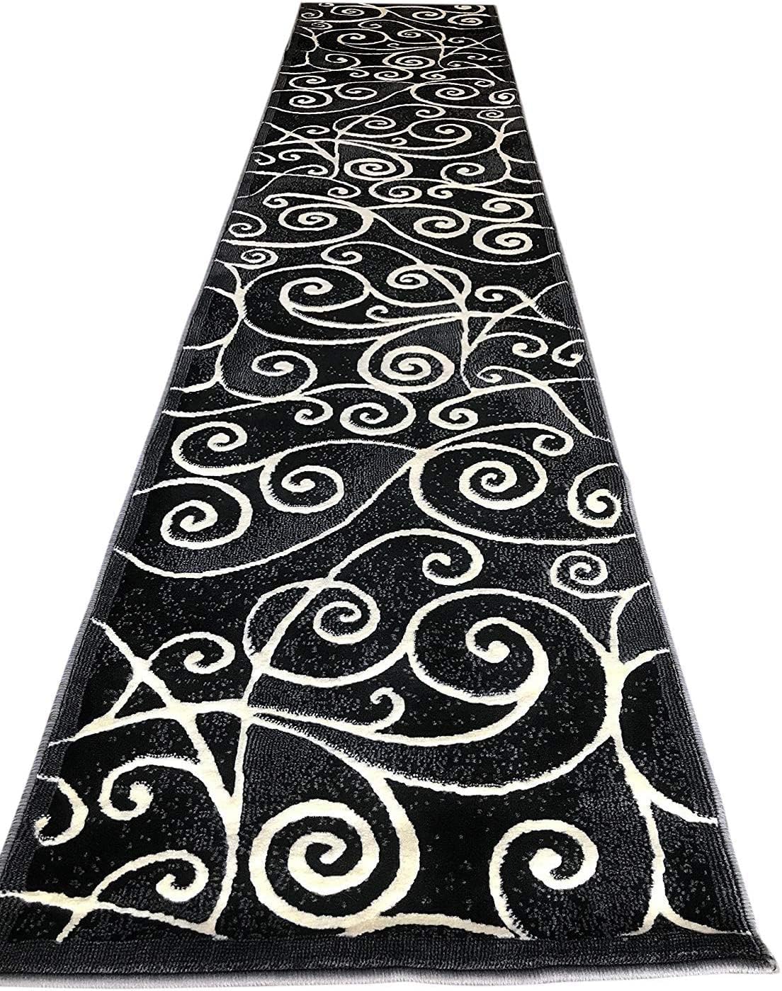 YHSF Modern Contemporary Area Rugs for Living Room, Bedroom, Office, Dining Room, Entryway – Washable, Easy to Clean, Soft Swirl Design, Modern Area Rug – 5x7 Feet, Berber