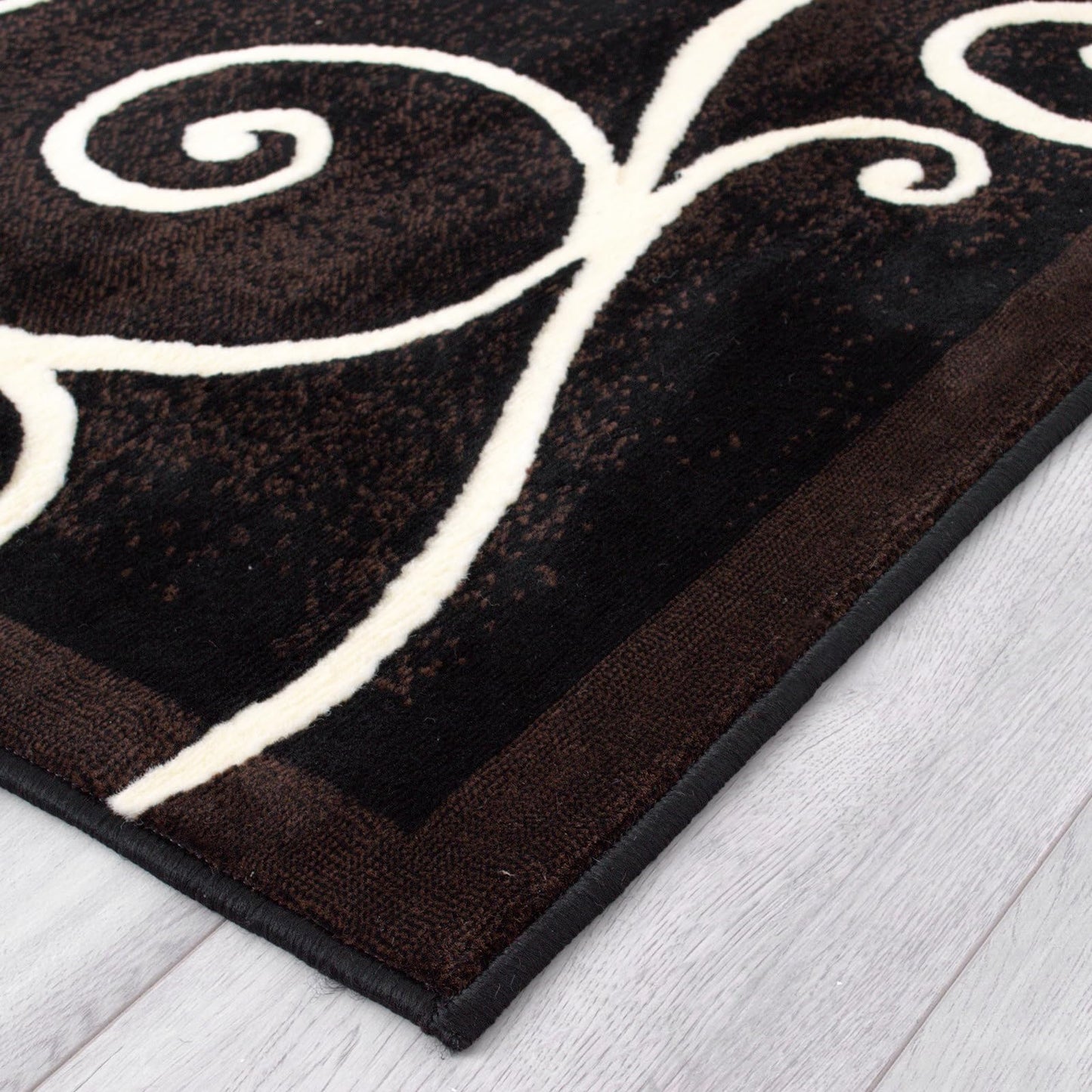 YHSF Modern Contemporary Area Rugs for Living Room, Bedroom, Office, Dining Room, Entryway – Washable, Easy to Clean, Soft Swirl Design, Modern Area Rug – 5x7 Feet, Berber