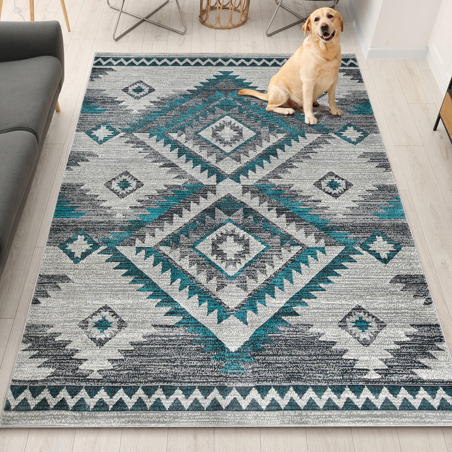 YHSF South West Native American Rug Ritz – Native Tribal American Indian Inspired Rug - Living Room, Bedroom, Hallway, Entryway & High-Traffic Area Rugs - Washable - Soft - Espresso, 8 Feet x 10 Feet