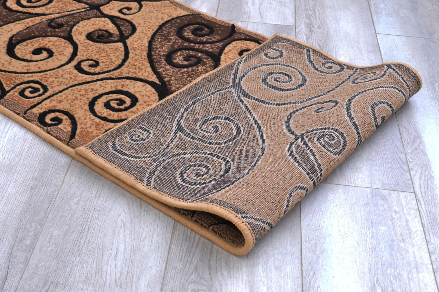 YHSF Modern Contemporary Area Rugs for Living Room, Bedroom, Office, Dining Room, Entryway – Washable, Easy to Clean, Soft Swirl Design, Modern Area Rug – 5x7 Feet, Berber