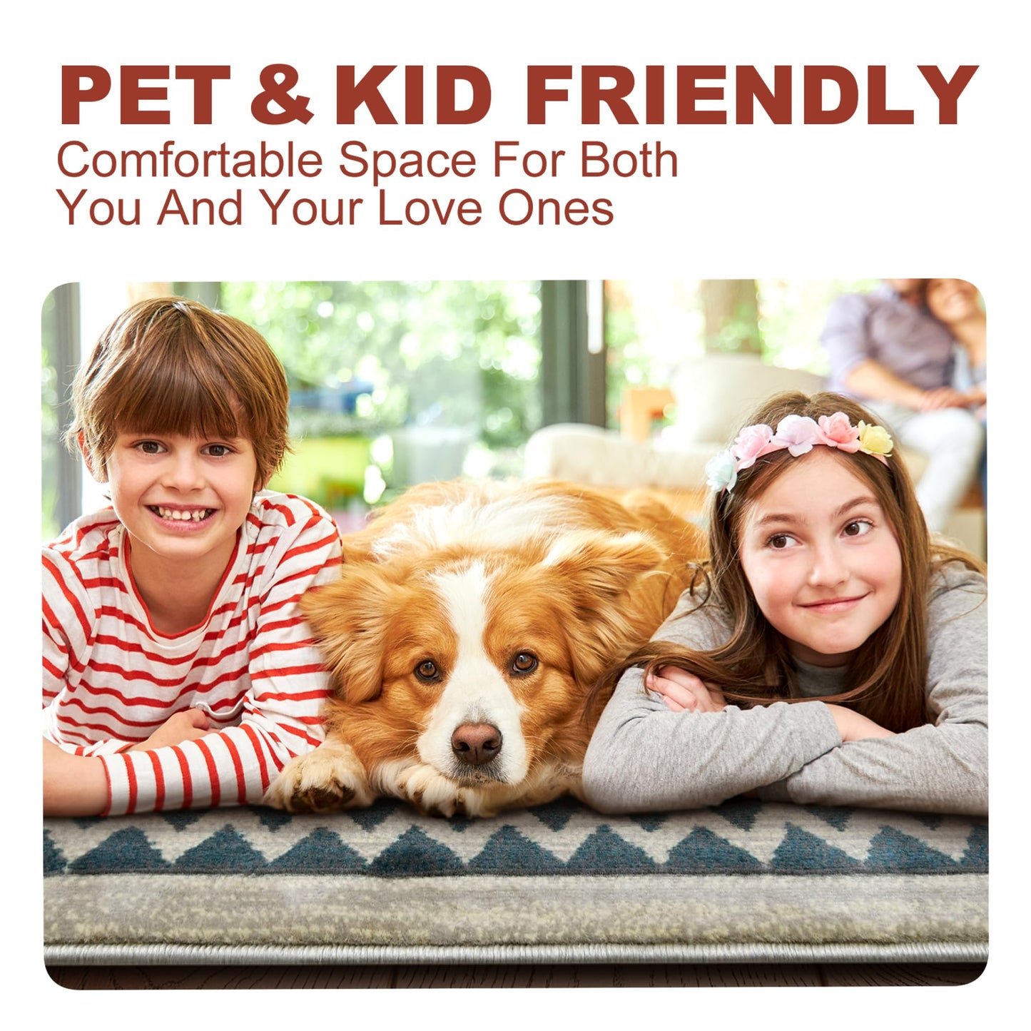 YHSF South West Native American Rug Ritz – Native Tribal American Indian Inspired Rug - Living Room, Bedroom, Hallway, Entryway & High-Traffic Area Rugs - Washable - Soft - Espresso, 8 Feet x 10 Feet