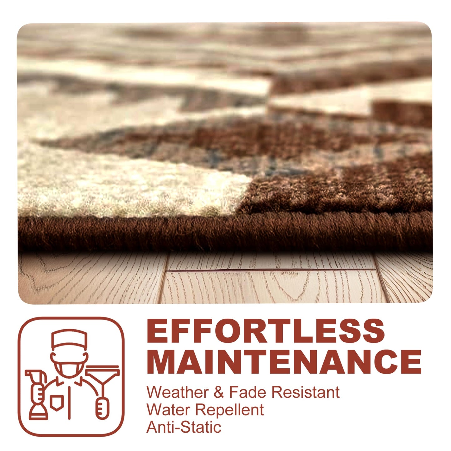 YHSF South West Native American Rug Ritz – Native Tribal American Indian Inspired Rug - Living Room, Bedroom, Hallway, Entryway & High-Traffic Area Rugs - Washable - Soft - Espresso, 8 Feet x 10 Feet