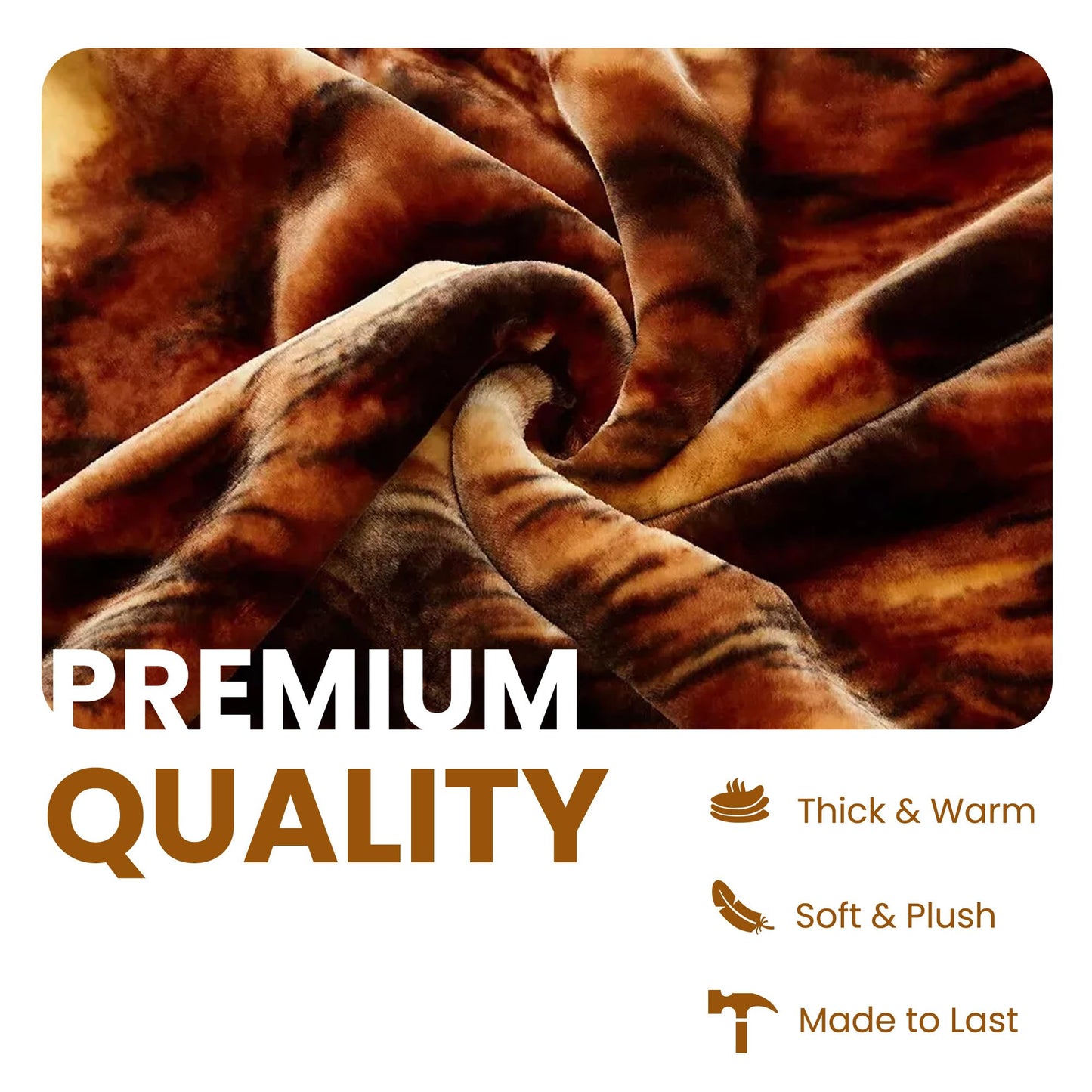 YHSF Korean Mink Blanket - 2 Ply Thick & Soft Reversible Printed Plush Throw - Warm Cozy & Comfy Korean Faux Mink Blanket - Ideal Gift, Easy Care, Fade-Proof, Peony, King Size, 6 LB, 83 in x 91 in