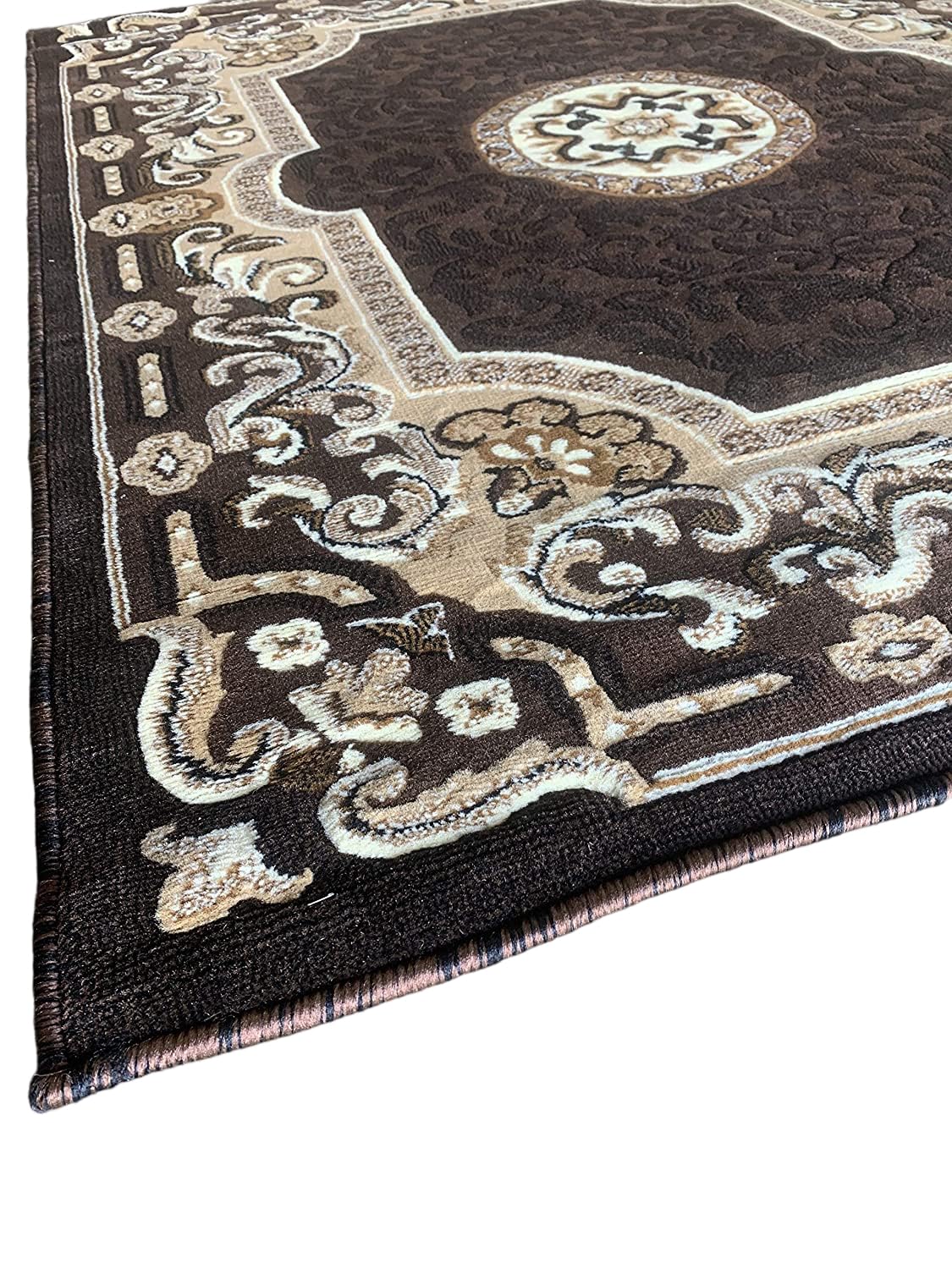 YHSF Traditional Floral Area Rug - Non-Slip Washable Carpet for Kitchen, Dining Room, or Entryway - Easy Clean Colorful Flower Rug - Grey, 5 ft 2 in x 7 ft