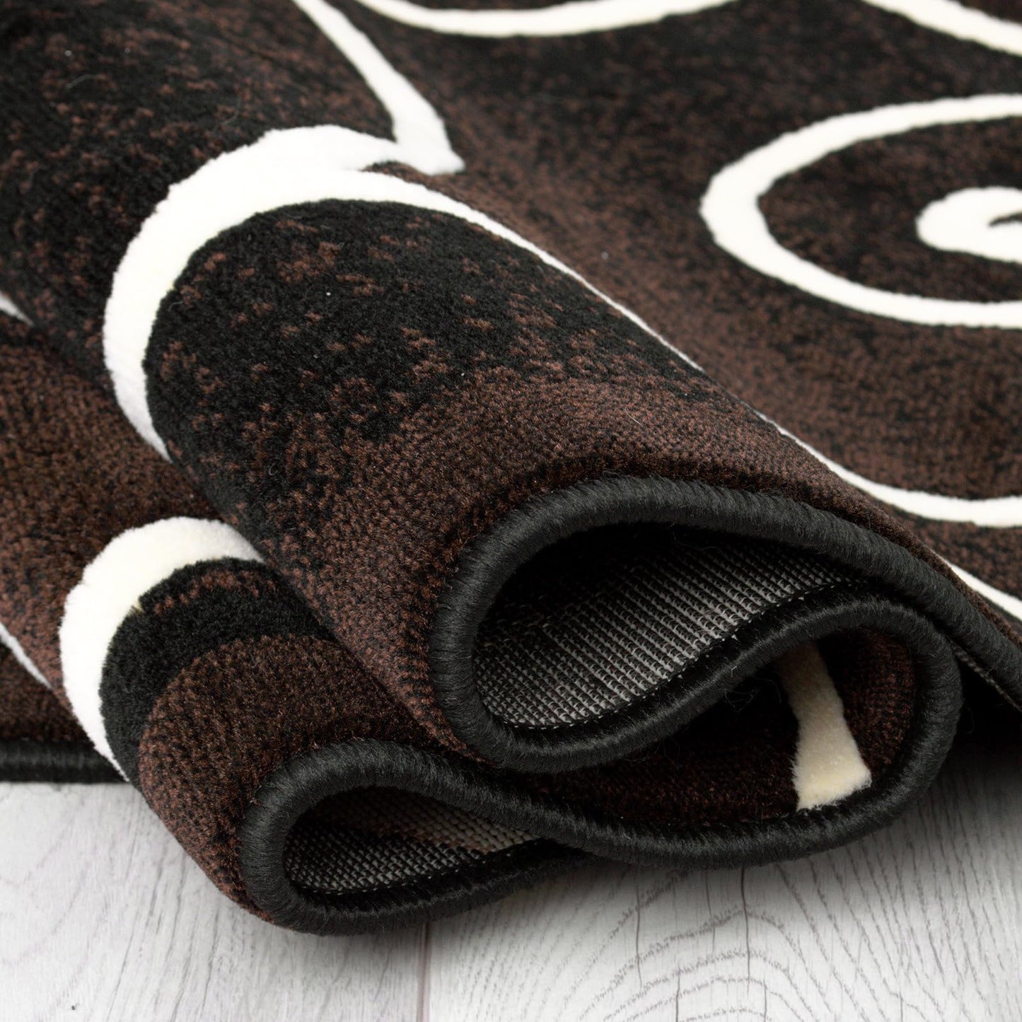 YHSF Modern Contemporary Area Rugs for Living Room, Bedroom, Office, Dining Room, Entryway – Washable, Easy to Clean, Soft Swirl Design, Modern Area Rug – 5x7 Feet, Berber