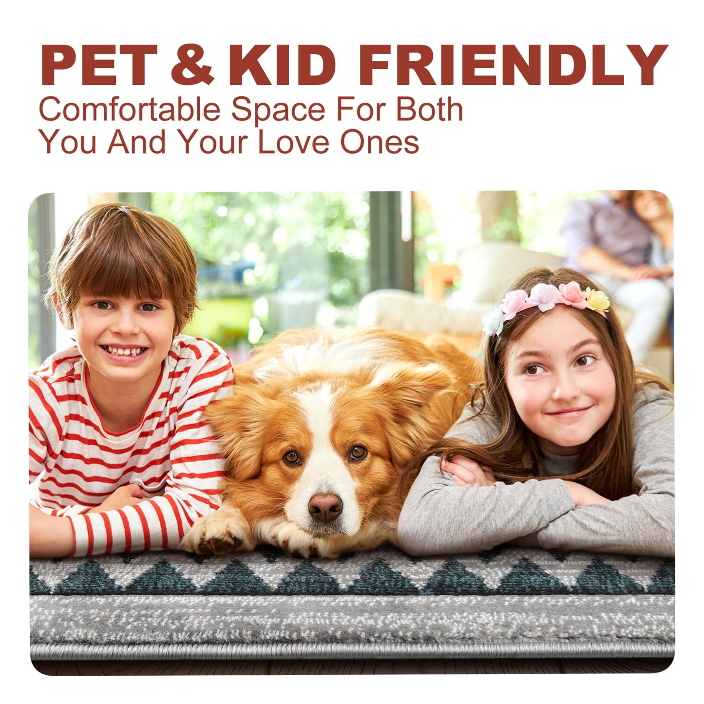 YHSF South West Native American Rug Ritz – Native Tribal American Indian Inspired Rug - Living Room, Bedroom, Hallway, Entryway & High-Traffic Area Rugs - Washable - Soft - Espresso, 8 Feet x 10 Feet