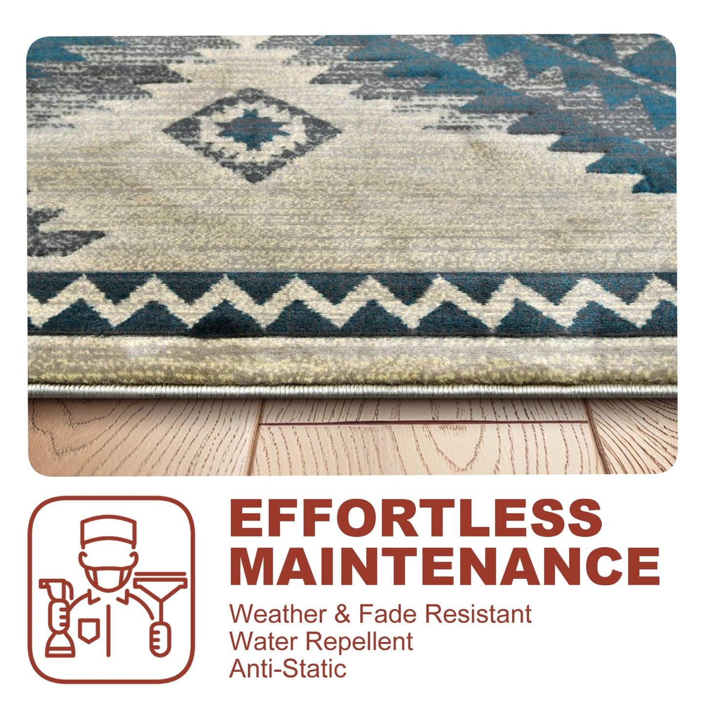 YHSF South West Native American Rug Ritz – Native Tribal American Indian Inspired Rug - Living Room, Bedroom, Hallway, Entryway & High-Traffic Area Rugs - Washable - Soft - Espresso, 8 Feet x 10 Feet