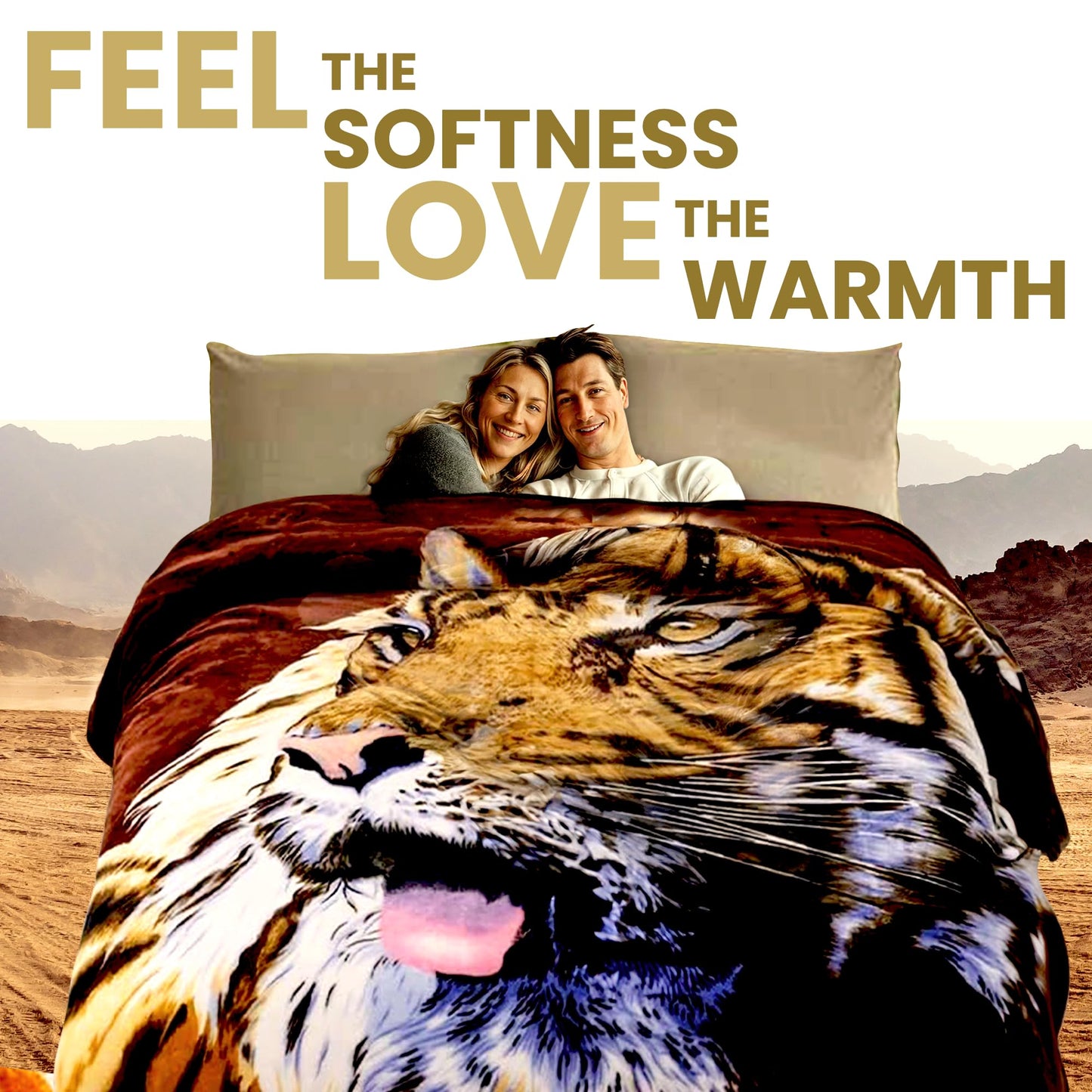 YHSF Korean Mink Blanket - 2 Ply Thick & Soft Reversible Printed Plush Throw - Warm Cozy & Comfy Korean Faux Mink Blanket - Ideal Gift, Easy Care, Fade-Proof, Peony, King Size, 6 LB, 83 in x 91 in