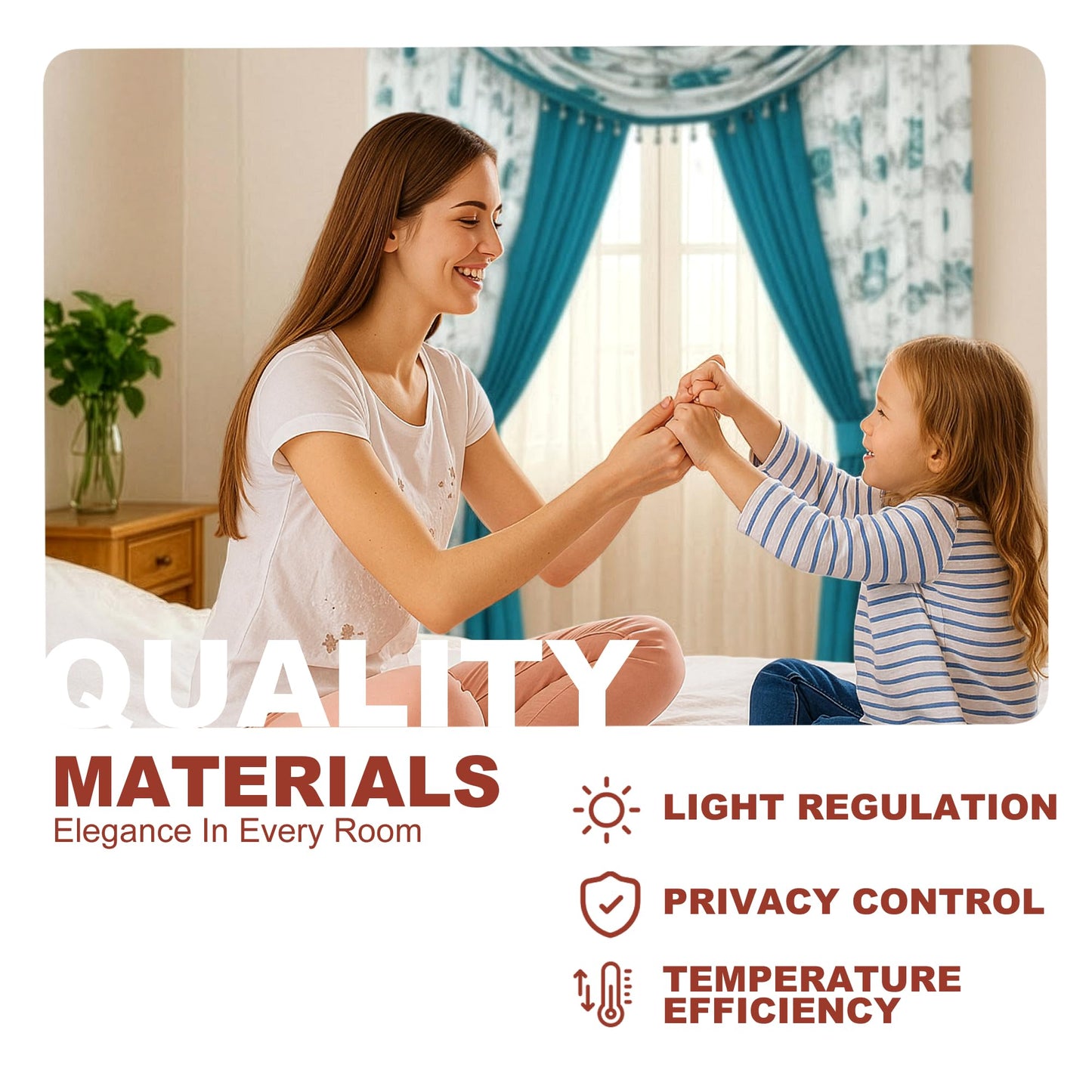 YHSF Sheer Curtains Laura Collection - 4 Panel Set, 84 Inches Long - Elegant Curtains for Bedroom & More - Valances with Beads & 2 tiebacks - 55” x 84" - Easy Install, Multicolor, Floral Rose Taupe